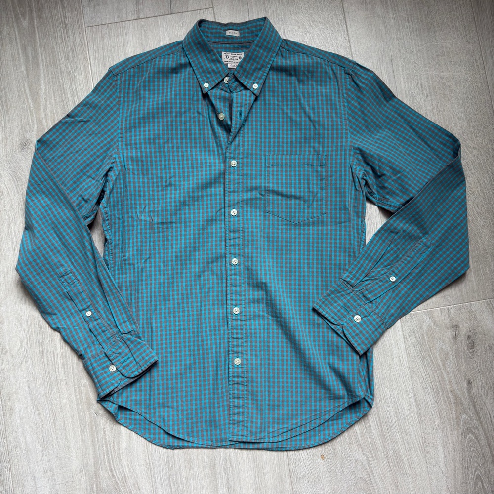 J. Crew Blue Casual Button Down Shirt Lightweight Cotton